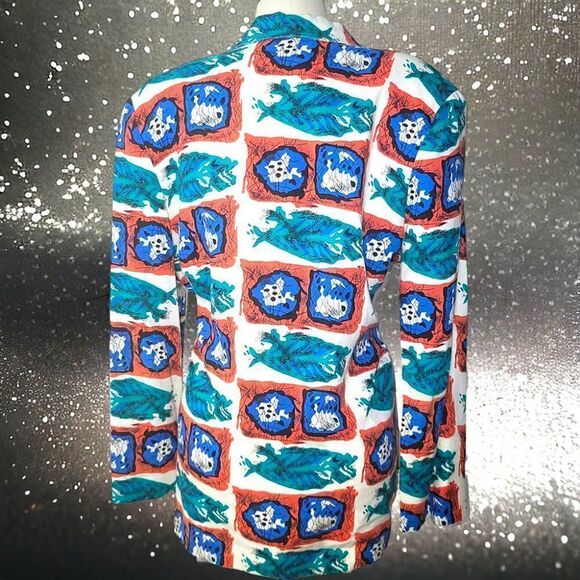 Daily Habit colorful marine theme suit jacket  Sz11 - Picture 3 of 6